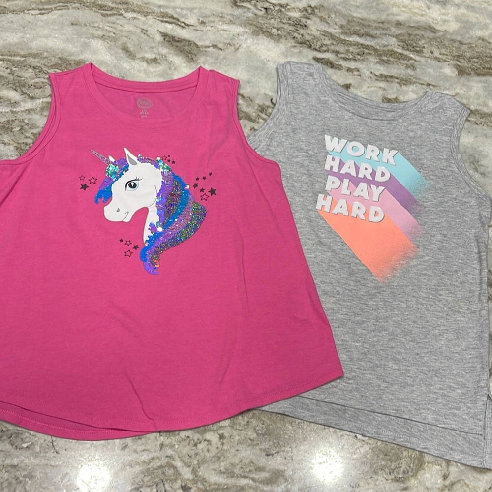 Two girls size large 10/12 tank tops